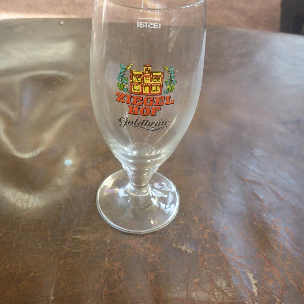 Vintage Small German Ziegel Hof Goldbrau Beer Glass